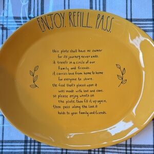 Rae Dunn Yellow Ceramic Plate with Quote